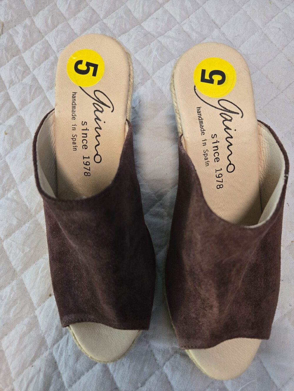 Gianni Bini Brown Suede Open Toe Wedge Slides